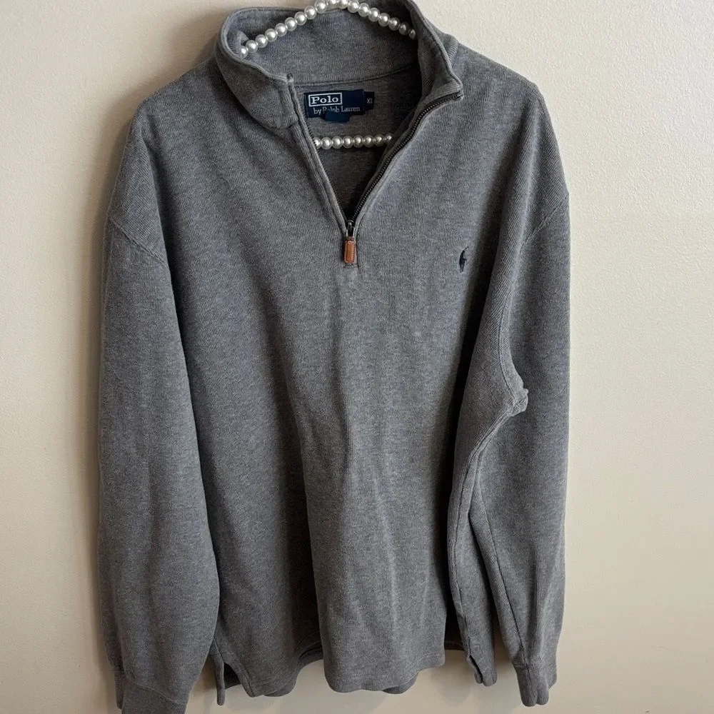 Polo by Ralph Lauren Grey 1/4 Zip Sweater size xl